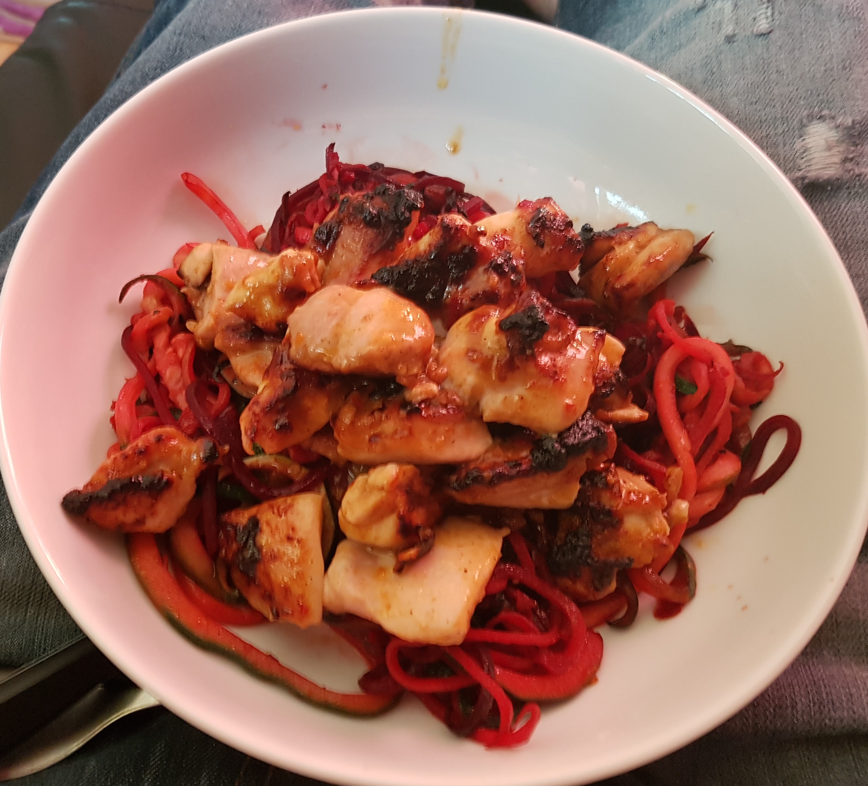 Low carb version of chicken chow mein